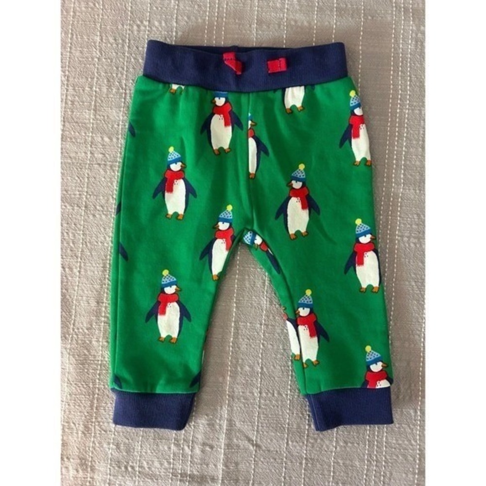 Baby Boden Penguin Green Holiday Winter Pants 3-6 Months NWOT
